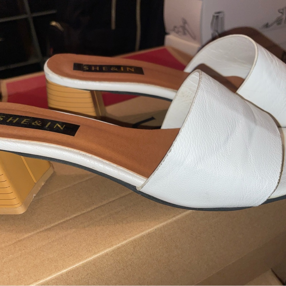 White open toe heel